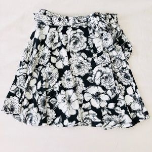 Flowy floral print wrap skirt